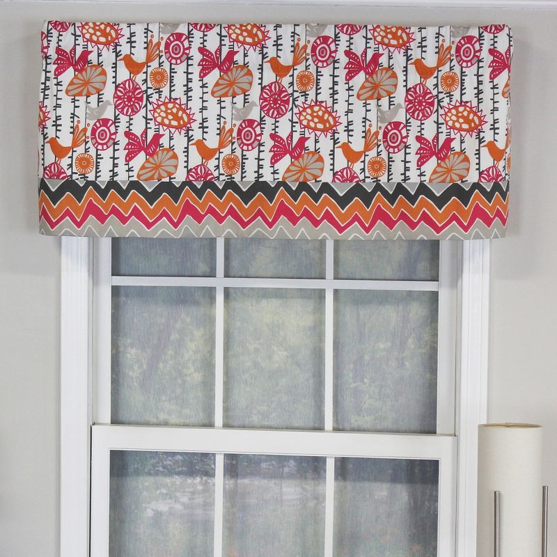 Merangerie Banded Style 3" Rod Pocket Valance 50" x 16" Sherbet by RLF Home, 2 of 5