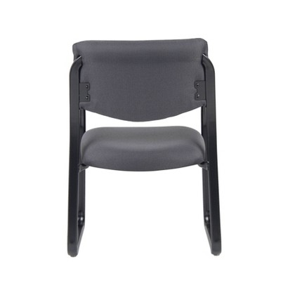 Elegant Gray Fabric Guest Chair with Metal Wood Frame