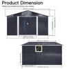 GDFStudio Jones Outdoor Metal Sliding Door Storage Shed with Window - 3 of 4