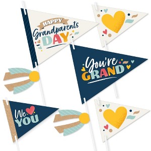 Big Dot of Happiness Happy Grandparents Day - Triangle Grandma & Grandpa Party Photo Props - Pennant Flag Centerpieces - Set of 20 - 1 of 4