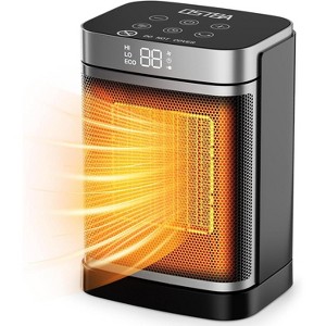OSTBA 1500W Ceramic Space Heater with ECO Thermostat, 70° Oscillation, Remote & 24H Timer, Quiet & Safe for Bedroom or Office - 1 of 4