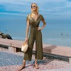 Women's Chic Olive Green Surplice Jumpsuit for Beach Getaways - Cupshe - 3 of 4