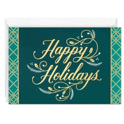 10ct Hallmark Metallic Happy Holidays Greeting Cards