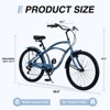INFURNIC Bicycles 7 Speed Bicycles Multiple Colors 26"Inch Beach Cruiser Bike City Bike City Bike for Adults Women Men, Blue, 69.6"*28.7"*40.5" - 3 of 4