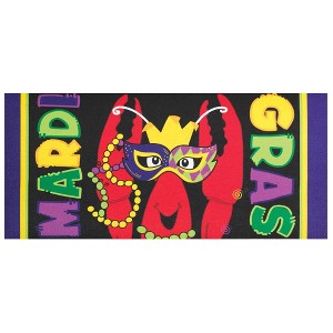 Dicksons Magnolia Garden Mardi Gras Crawfish 22 x 10 Inch Poly Rubber Doormat Insert - 1 of 2