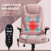 TiramisuBest 6-Point Vibrating Heated Pink Office Chair with Reclining Backrest, Armrests & Remote - 3 of 4