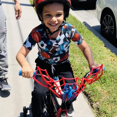 Huffy Bicicleta para niños Marvel Spider Man 16 EZ-Build negro rojo con  ruedines 