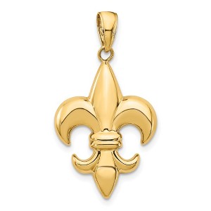 Black Bow Jewelry 14k Yellow Gold Medium Polished Fleur De Lis Pendant - 1 of 4
