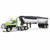 Kenworth W990 Day Cab and MAC Half-Round Tandem-Axle Dump Trailer Lime Green and Black 1/64 Diecast Model by DCP/First Gear - 2 of 3