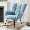 XIYUYEU Teddy Fabric Rocking Accent Chair, Modern Rocking Arm Chair for Nursery, Living Room, Bedroom - 2 of 4