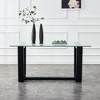 NicBex Dining Table Modern Dining Table with 0.4" Tempered Glass Top and MDF Trapezoid Bracket for Kitchen, Dining Room - 4 of 4