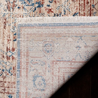 Beige and Rust 6' x 9' Vintage Persian Area Rug