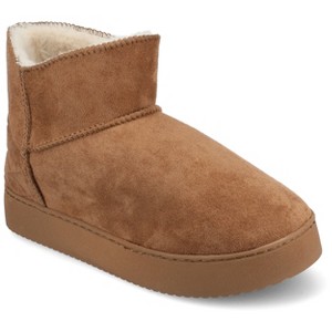 Journee Women's Noa Pull On Round Toe Cushioned Bootie Slippers - 1 of 4