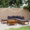 vidaXL Solid Acacia Wood Patio Lounge Set - Dark Gray Cushions, Outdoor Seating with Coffee Table, Weather-Resistant Garden Furniture - 2 of 4