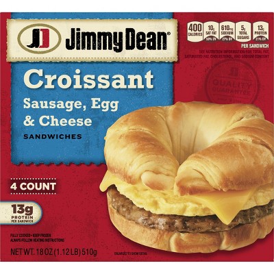 Jimmy Dean Sausage Egg & Cheese Frozen Croissant Sandwiches - 4ct