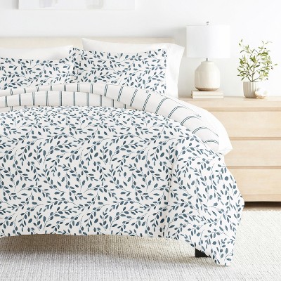 Watercolor Vines Blue 3PC Duvet Cover Set - Superior Weave, Cozy and Soft, Easy Care - Becky Cameron