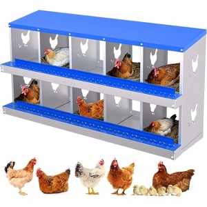Galvanized Steel Chicken Nesting Boxes, Pull-Out Egg Tray, Wall-Mount for Easy Collection and Cleaning—Ideal for Farm Coops - 1 of 4