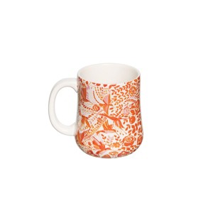 carol & frank 16 oz. Orange Hummingbird Floral Ceramic Coffee Tea Hot Cocoa Drinking Mug w/ Handle - 1 of 4