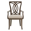 Set of 2 Janelle Dark Walnut Finish and Fabric Dining Arm Chairs Brown - Inspire Q: Upholstered, Rubberwood, Beige - 3 of 4