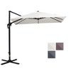 NicBex 8 Ft Cantilever Patio Umbrella,Offset Umbrella for Patio,Hanging Umbrella Outdoor with Crank,Cross Base,Garden Umbrella,Cream White - 2 of 4