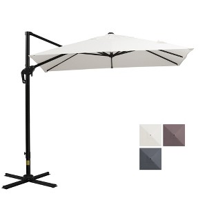 XIYUYEU Outdoor Umbrella8 ft Portable Umbrella Square Cantilever Patio Umbrellas with Crank and Cross Base for Patio£¬ Off White - 1 of 4