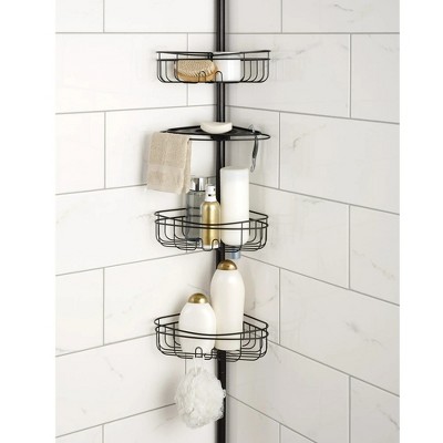 ATTOP 4 Tier Steel Tension Pole Shower Caddy with 3 Baskets & Soap Tray Shelf, Oil-Rubbed Bronze