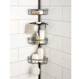 ATTOP 4 Tier Steel Tension Pole Shower Caddy with 3 Baskets & Soap Tray Shelf, Oil-Rubbed Bronze - 1 of 4