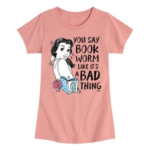 Girls' - Disney - Bookworm Isn't A Bad Thing Fitted Short Sleeve Graphic T-Shirt - 1 of 4
