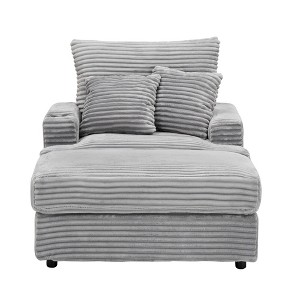 GlasFlength Seating Sets Modern Lounge Set with Stylish Comfort for Patio or Indoor Living Spaces, Gray,59”*39”*33" - 1 of 4