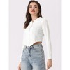Allegra K Women's Casual Hoodie Zip Up Long Sleeve Lightweight Textured Crop Jacket - 4 of 4