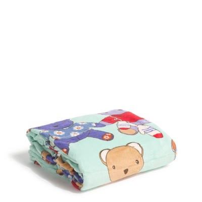 Full Size Multicolor Fleece Teddy Bear Throw Blanket
