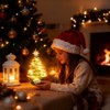 SUGIFT 15" Ceramic Christmas Tree Pre-lit Hand-Painted Tabletop Holiday Tree W/Power Cord - 2 of 4