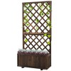 Outsunny Wooden Raised Garden Bed, Raised Planter Box, Planter with Trellis for Climbing Plants Flowers - 4 of 4