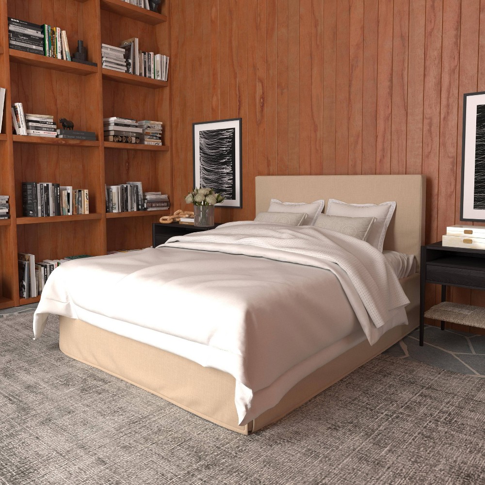 Photos - Wardrobe Full Kelly Slipcover Bed in Linen Cream - Threshold™