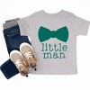 The Juniper Shop Little Man Bow Tie Toddler Short Sleeve Tee - 3T - Heather Grey - 3 of 4