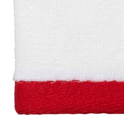 White and Red Cotton Polyester Snowflake Fingertip Towel Set