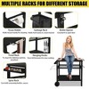 Karl Home 3-Shelf Outdoor Grill Cart Movable BBQ Trolley with Two Wheels and Hooks - 3 of 4