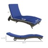 Patio Wicker Chaise Lounge Chair, Outdoor PE Rattan Sun lounger with Adjustable Backrest and 2 Wheels - 3 of 4