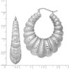 Black Bow Jewelry Sterling Silver Diamond-Cut Oval Shrimp Hoop Earrings, 50mm (1-7/8 in) - 2 of 3