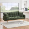 Aukfa 69"Convertible Sofa Bed with Teddy Fabric & Gold Legs - Modern Futon Couch Includes 2 Pillows, for Living Room/Bedroom - 4 of 4