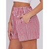 Shorts for Women Summer Casual Lounge Beach Bottoms Pajama Plaid Boxer Shorts - 3 of 4