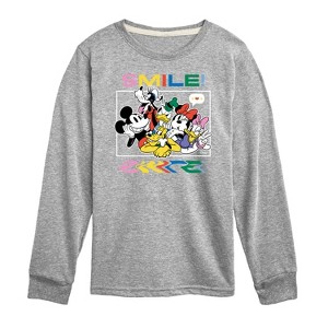 Boys' - Disney - Mickey, Minnie, Goofy, Donald Duck, Daisy & Pluto Photo Long Sleeve Graphic T-Shirt - 1 of 4