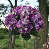 Floral Home 20" Purple Green Hydrangea with 7 Silk Flowers & Leaves - 1-Piece - 4 of 4
