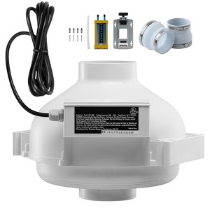 VEVOR 4 to 4.5 inch Radon Fan Installation Kit, Quiet 260CFM Radon Mitigation Fan System Kit with 2 Couplers, Pressure Indicator, Silver - 1 of 4
