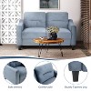 VYNXARIA 2-Seat Gray Velvet Sectional Sofa,Stylish & Comfortable for Living Room, Bedroom, Office, Small Spaces - 4 of 4