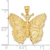 Black Bow Jewelry 14k Yellow Gold Textured Butterfly Pendant, 28mm (1 1/8 inch) - 4 of 4