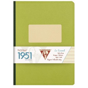 Clairefontaine Clothbound Notebook Collection "1951" - Lined 96 sheets - 5 3/4 x 8 1/4 - Green - 1 of 3