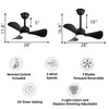 28'' Modern Ceiling Fan with 3 ABS Blades, Quiet DC Motor, 6-Speed Reversible, Remote Control, 3-Color Dimmable LED Light - 2 of 4