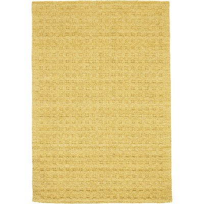 Handmade Gold Rectangular Wool Area Rug 45" x 7"