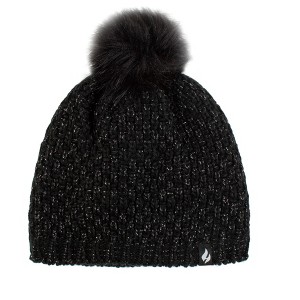 Women's Corsica Basket Weave Hat w/ Pom Pom | Size Women's One Size - Black - 1 of 4